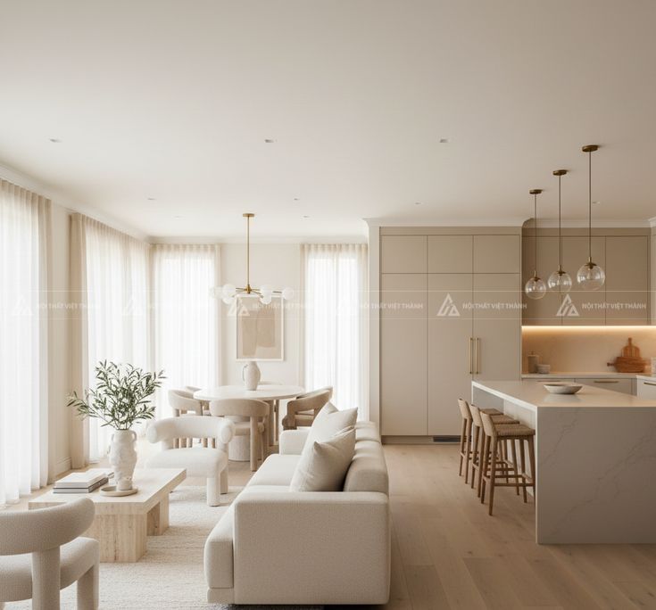 Thiết kế nội thất chung cư 3 phòng ngủ hiện đại và cao cấp