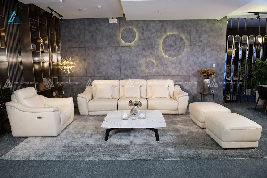 Sofa góc chữ l thông minh tích hợp chức năng thư giãn hiện đại