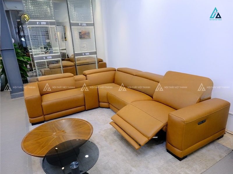 Sofa da góc chữ l thông minh tích hợp chức năng thư giãn 1