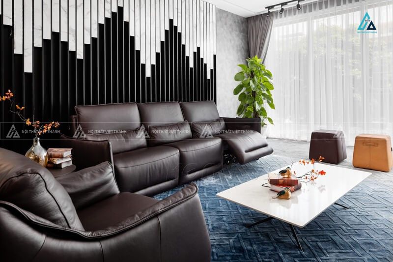 Bộ sofa da thông minh sang trọng cho phòng khách hiện đại
