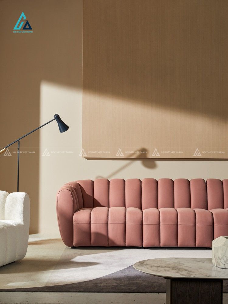 Bộ sofa da nghệ thuật thiết kế uốn lượn cho không gian sang trọng 1
