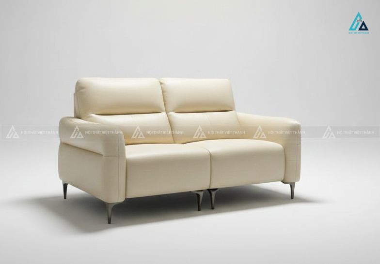 Sofa băng da hiện đại chân kim loại thanh lịch cho căn hộ 1