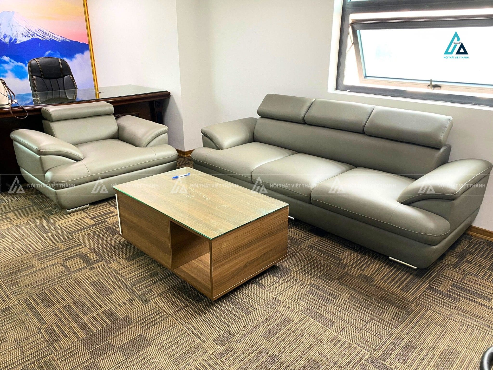 Sofa góc chữ l da cao cấp thiết kế gật gù thông minh 1