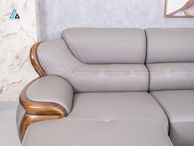 Sofa da góc chữ l khung gỗ tự nhiên chống trầy dễ lau chùi 1