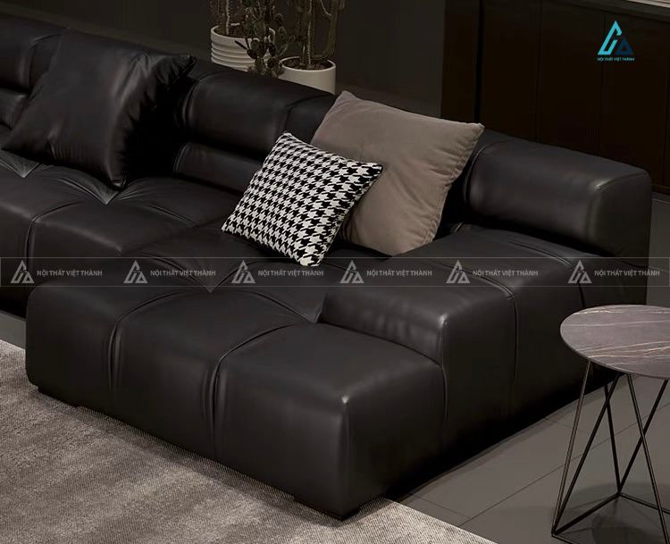 Bộ sofa da góc chữ u thiết kế rút múi hiện đại đẳng cấp 2