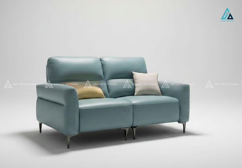 Sofa băng da hiện đại chân kim loại thanh lịch cho căn hộ 2
