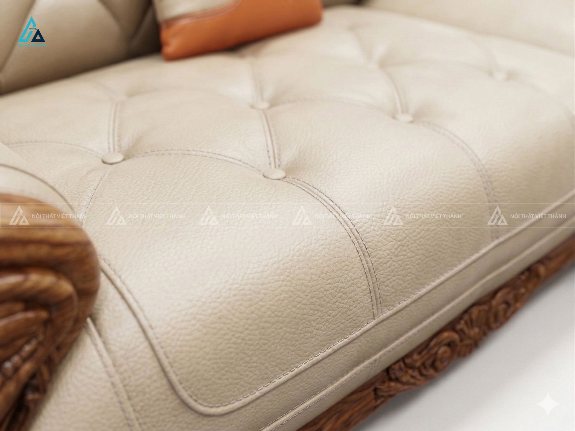 Bộ sofa da khung gỗ cao cấp cho phòng khách sang trọng 2