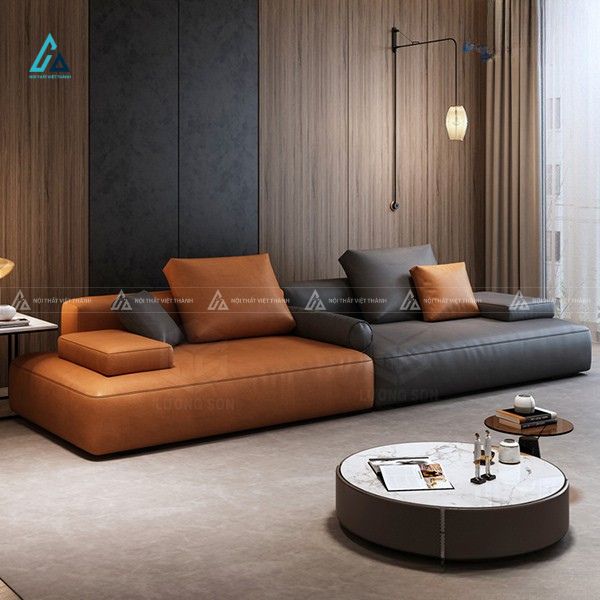 Bộ sofa phối màu hiện đại thiết kế khối sang trọng 2