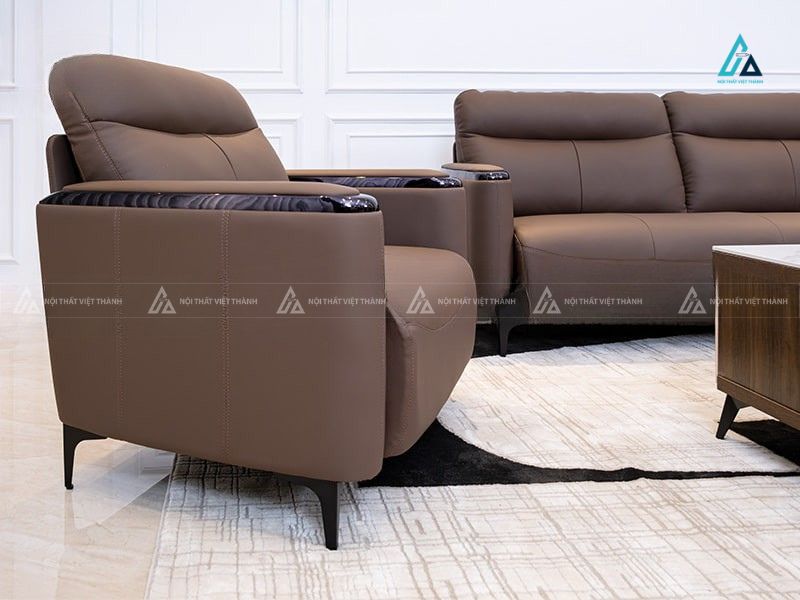 Bộ sofa da phòng khách thiết kế đối diện sang trọng đẳng cấp 2