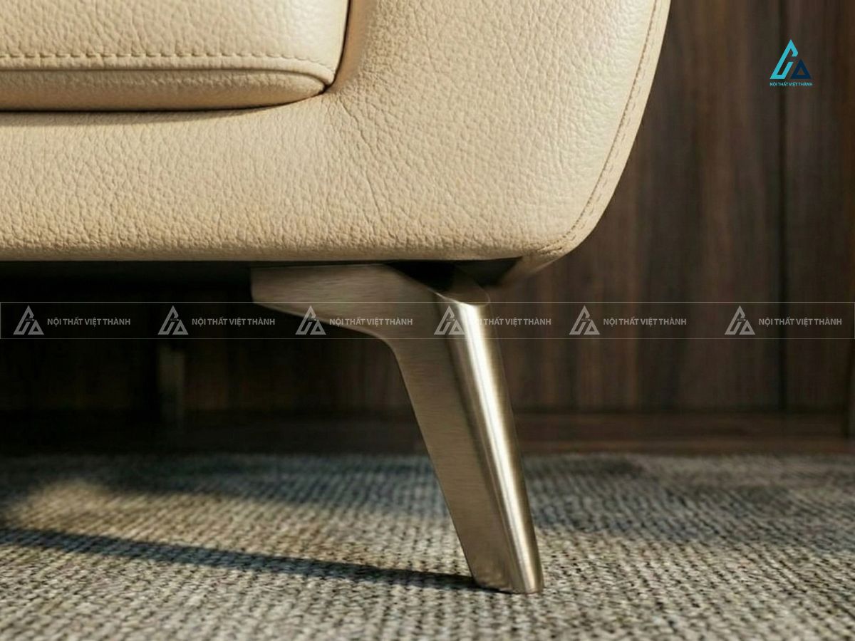 Sofa da băng ba kèm đôn thiết kế chân cao tối ưu diện tích 1