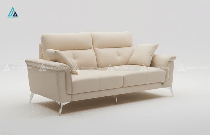 Sofa băng da cao cấp chân kim loại thiết kế hiện đại 2