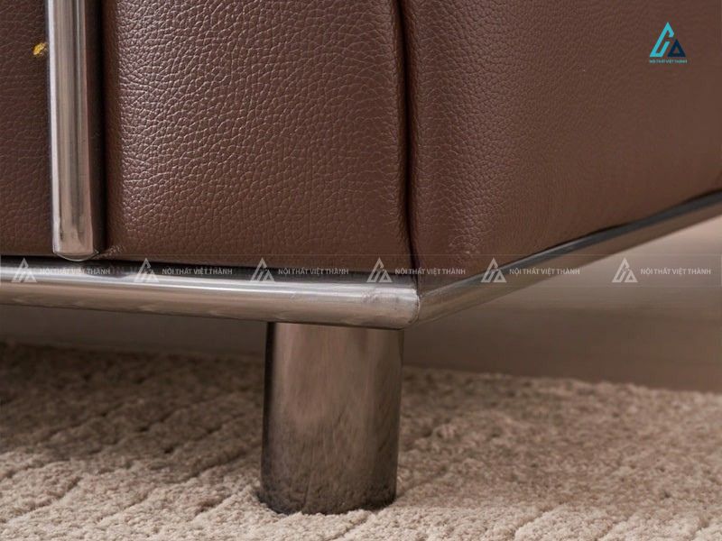 Sofa da băng dài thiết kế đệm múi sang trọng cho phòng khách 3