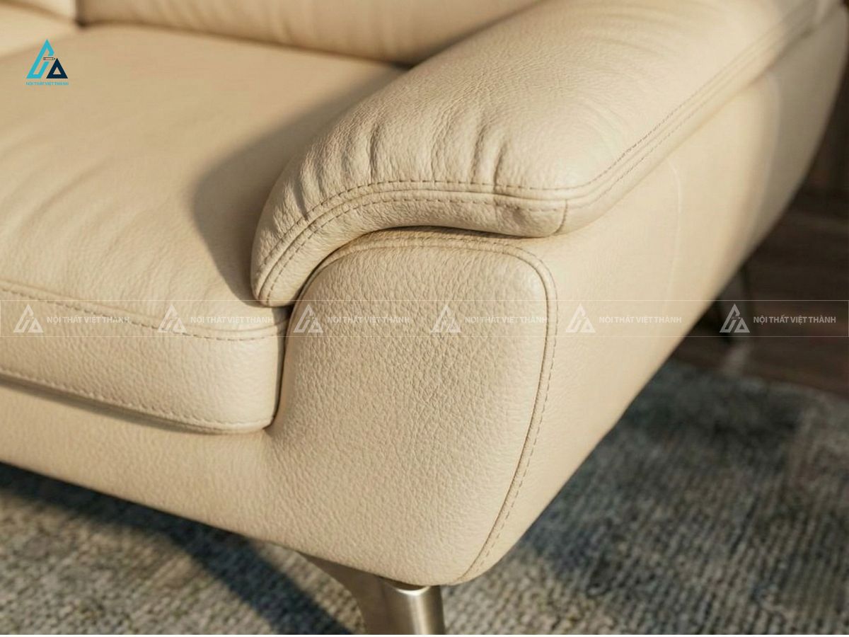 Sofa da băng ba kèm đôn thiết kế chân cao tối ưu diện tích 2