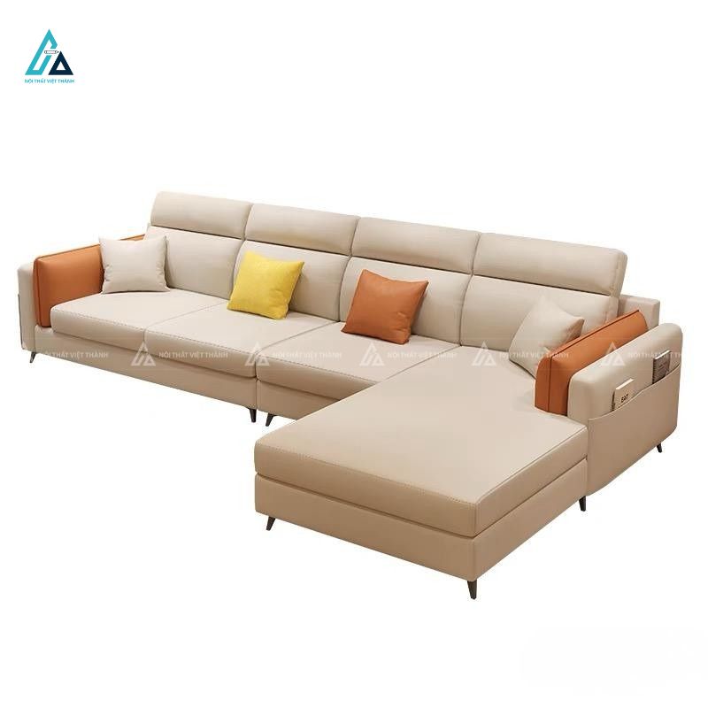 Bộ sofa góc chữ l hiện đại tích hợp túi đựng tiện ích 2