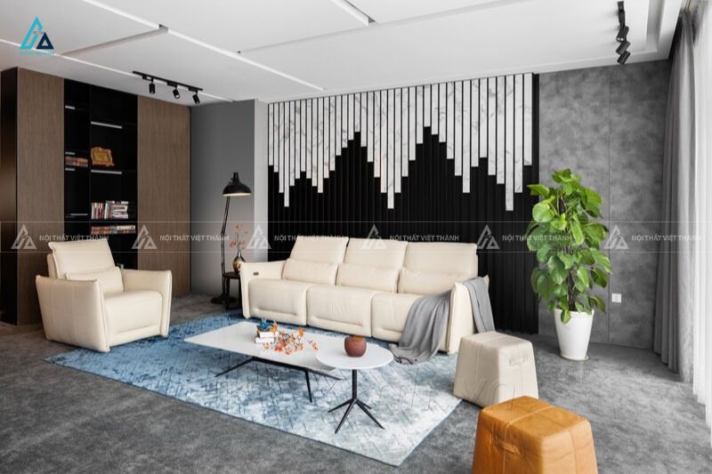 Bộ sofa da thông minh sang trọng cho phòng khách hiện đại 2