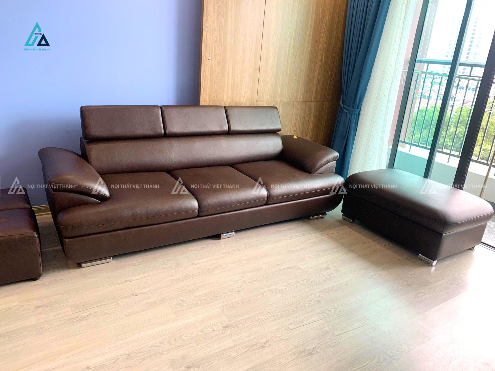 Sofa góc chữ l da cao cấp thiết kế gật gù thông minh 3