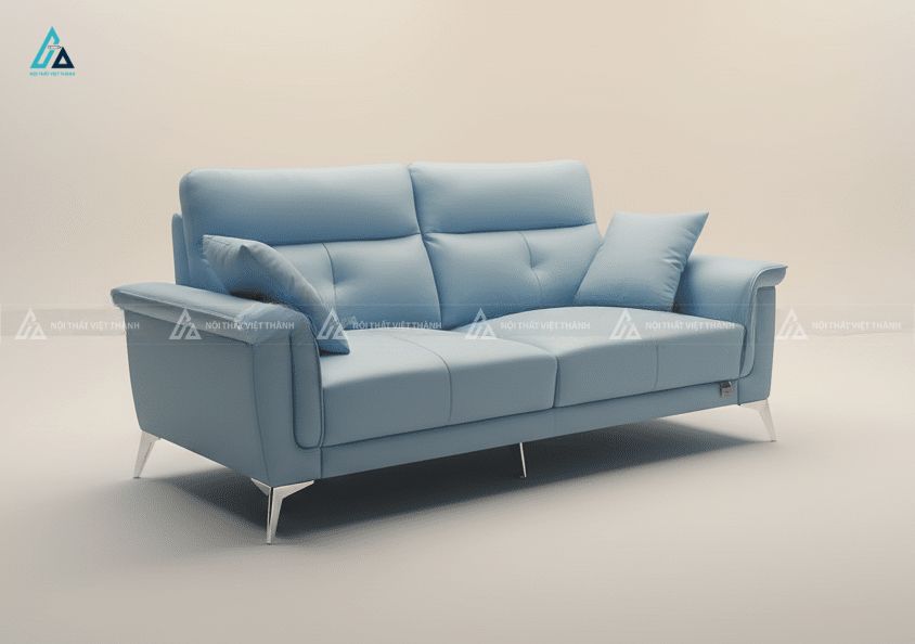 Sofa băng da cao cấp chân kim loại thiết kế hiện đại 3