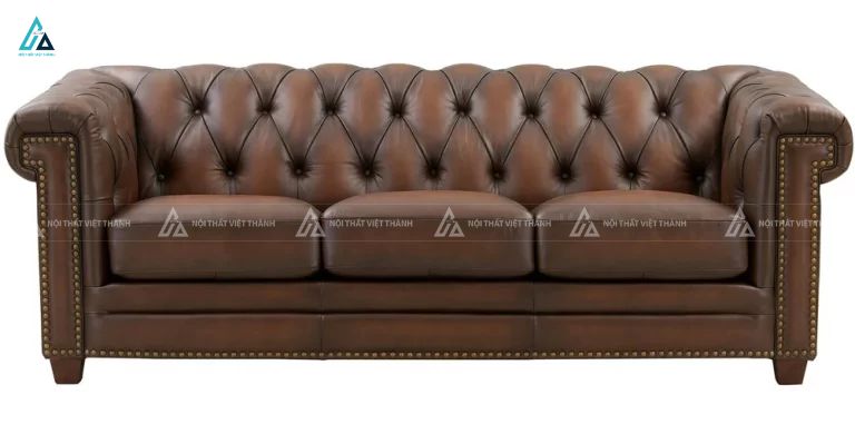 Sofa băng tân cổ điển bọc da cao cấp sang trọng 3