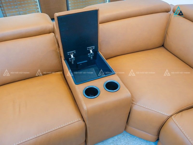 Sofa da góc chữ l thông minh tích hợp chức năng thư giãn 6