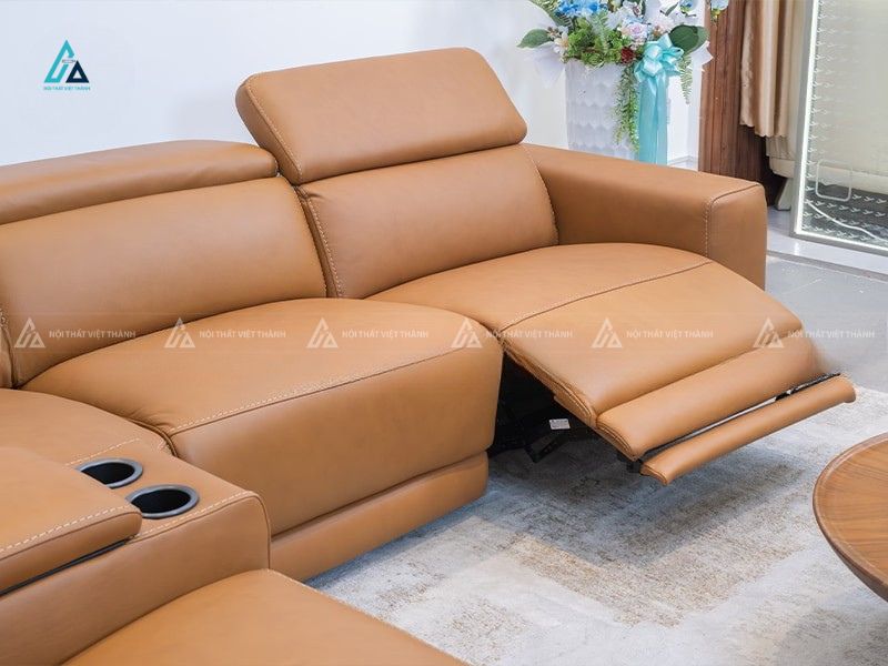 Sofa da góc chữ l thông minh tích hợp chức năng thư giãn 7