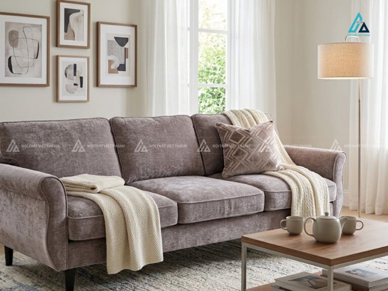 Sofa vải nỉ dáng cong hiện đại thiết kế bo tròn sang trọng 1