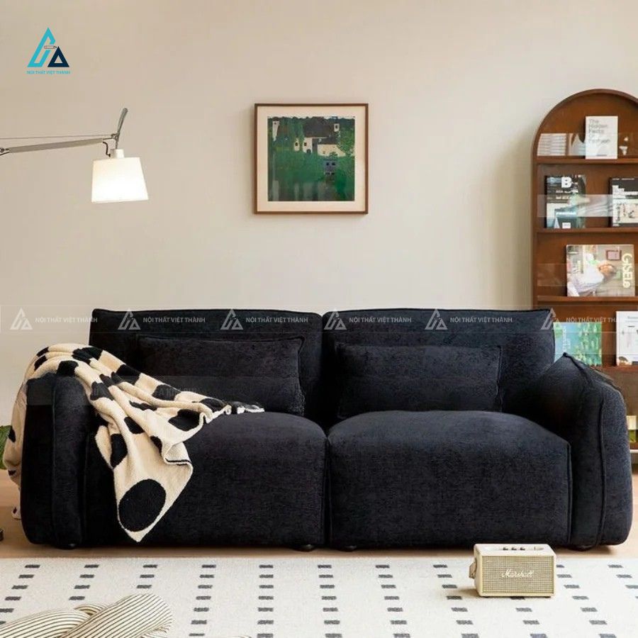 Sofa vải nỉ tối giản thiết kế khối hiện đại cho phòng khách