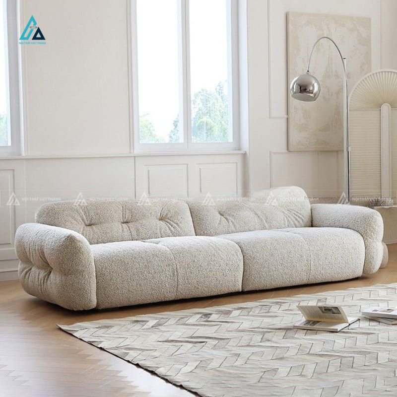 Sofa vải nỉ cao cấp thiết kế bo cong êm ái cho phòng khách 1
