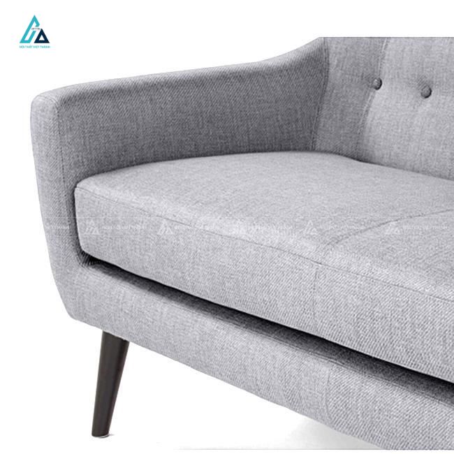 Sofa vải nỉ băng dài chân cao thiết kế tựa lưng đính khuy 1