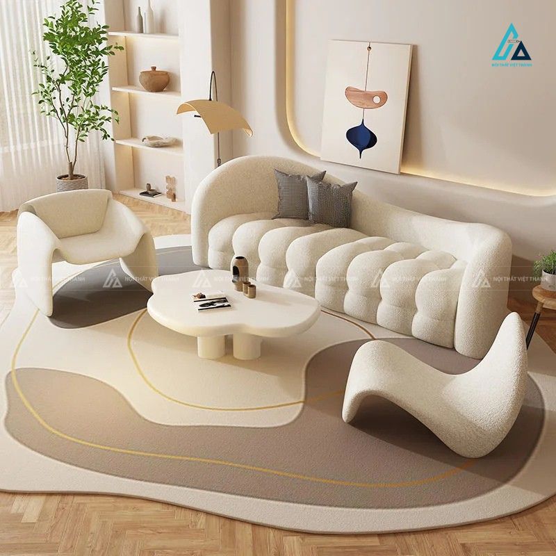 Sofa băng vải nỉ phong cách bắc âu thiết kế tạo hình độc đáo