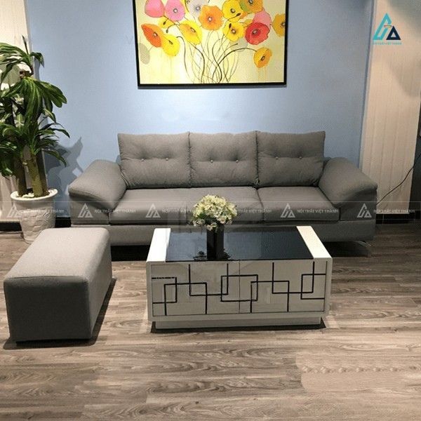 Bộ sofa nỉ văng ba chỗ ngồi thiết kế sang trọng
