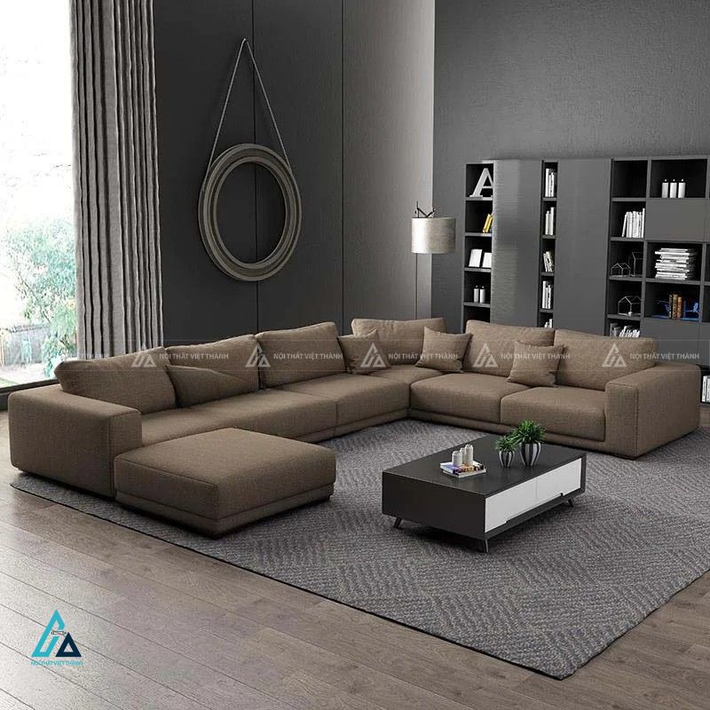 Sofa vải nỉ chữ u kích thước lớn tối ưu không gian sum họp 1
