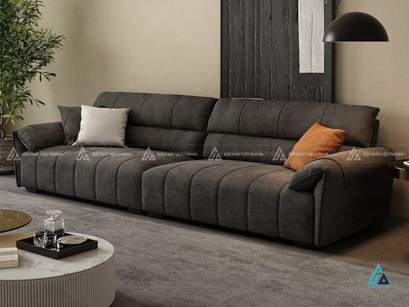Sofa vải nỉ băng dài thiết kế đệm múi êm ái cho phòng khách 2