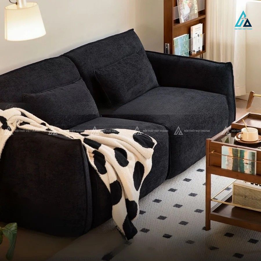 Sofa vải nỉ tối giản thiết kế khối hiện đại cho phòng khách 1
