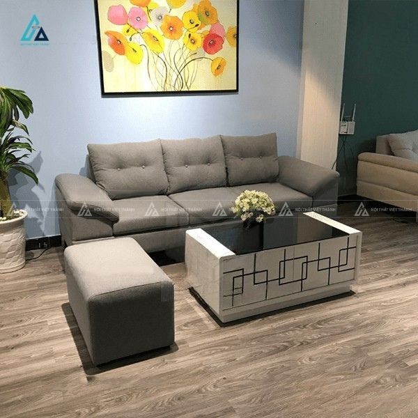 Bộ sofa nỉ văng ba chỗ ngồi thiết kế sang trọng 1