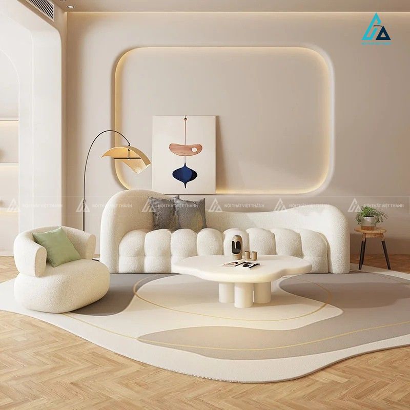 Sofa băng vải nỉ phong cách bắc âu thiết kế tạo hình độc đáo 1