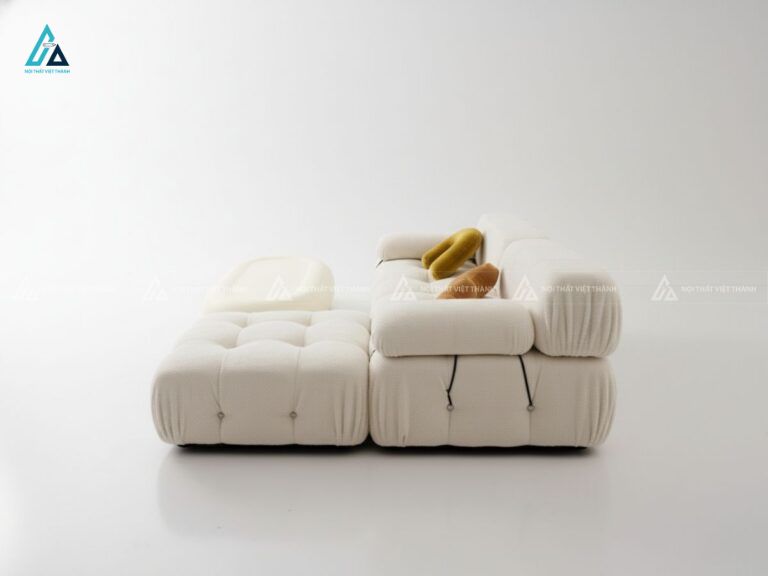 Sofa vải nỉ chữ l rút khuy vuông hiện đại tối ưu diện tích 1