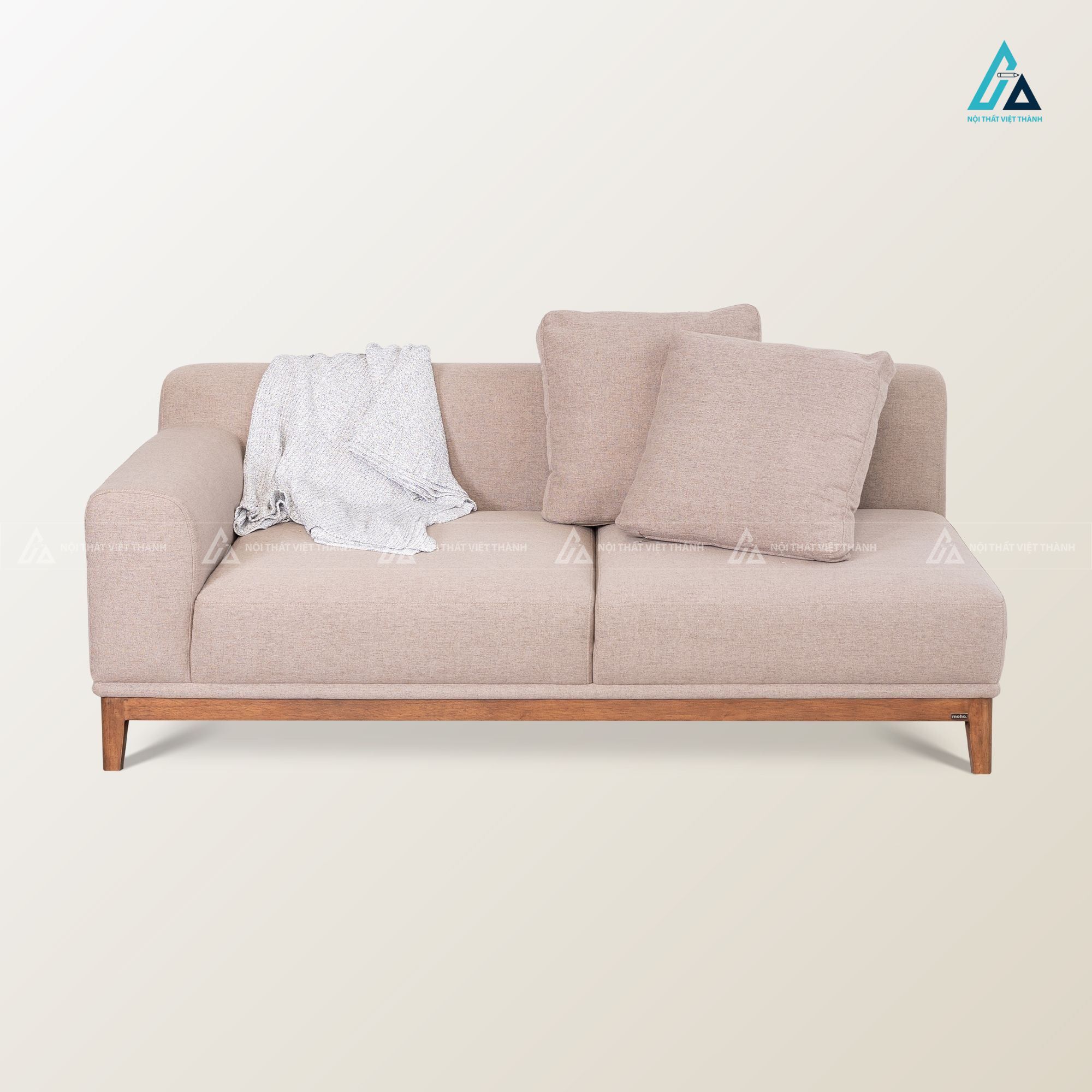 Sofa băng vải nỉ chân gỗ tối giản nâng tầm không gian sống 2