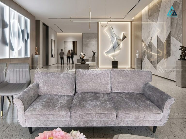 Sofa vải nỉ dáng cong hiện đại thiết kế bo tròn sang trọng 2