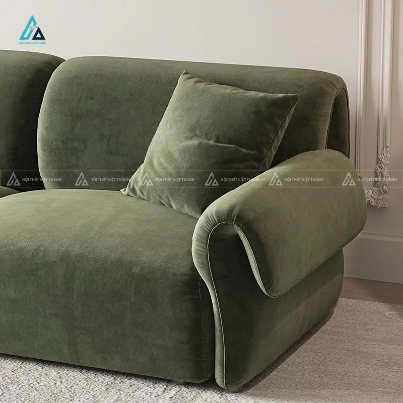 Sofa vải nỉ nhung cao cấp thiết kế bo cong êm ái 2