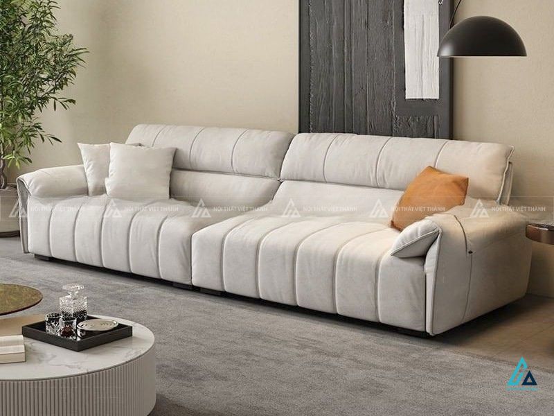 Sofa vải nỉ băng dài thiết kế đệm múi êm ái cho phòng khách