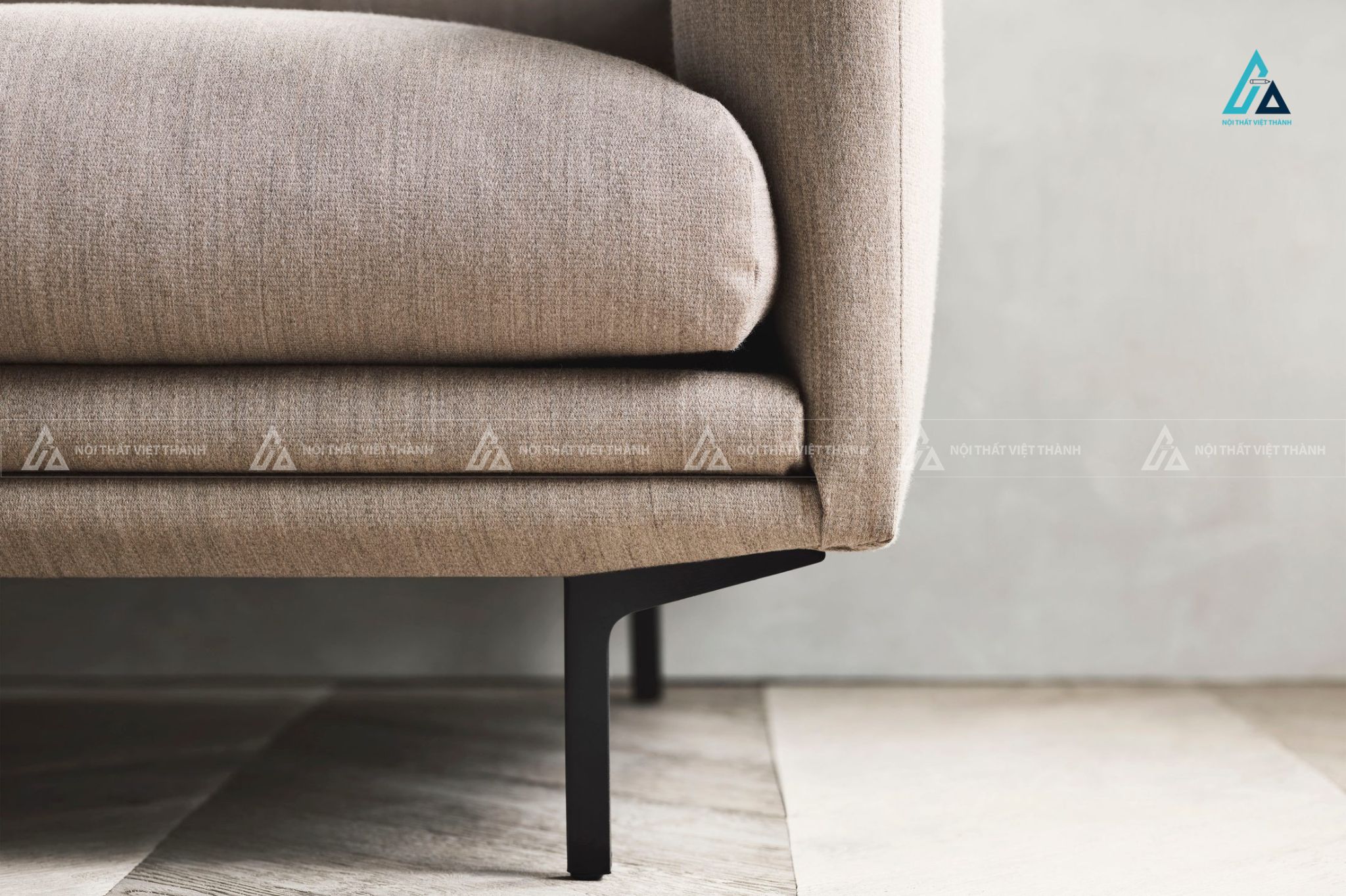Bộ ghế sofa vải nỉ kiểu dáng hiện đại chân gỗ sang trọng 3