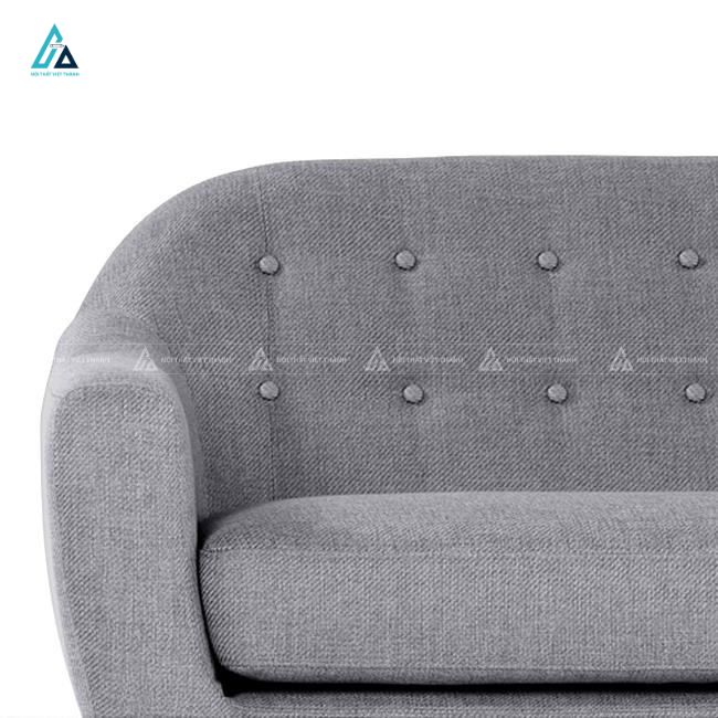 Sofa vải nỉ băng dài chân cao thiết kế tựa lưng đính khuy 3