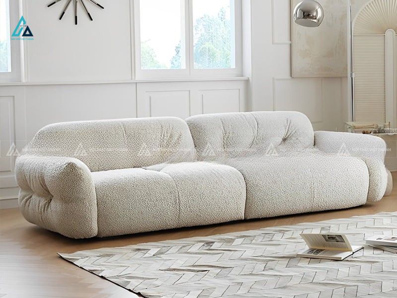 Sofa vải nỉ cao cấp thiết kế bo cong êm ái cho phòng khách 3