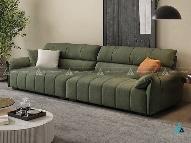 Sofa vải nỉ băng dài thiết kế đệm múi êm ái cho phòng khách 3