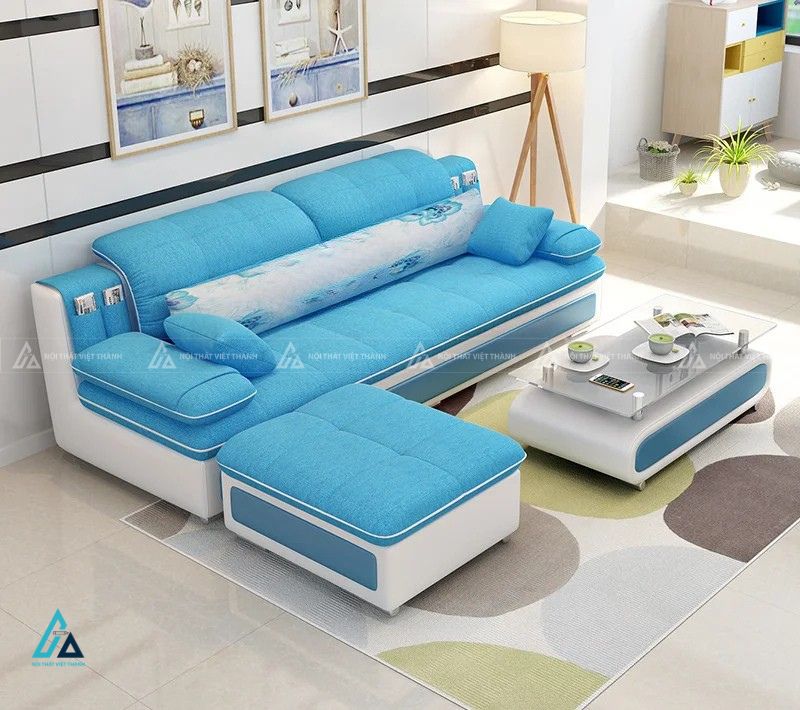 Sofa vải nỉ hiện đại tích hợp túi chứa đồ thông minh tiện lợi 4