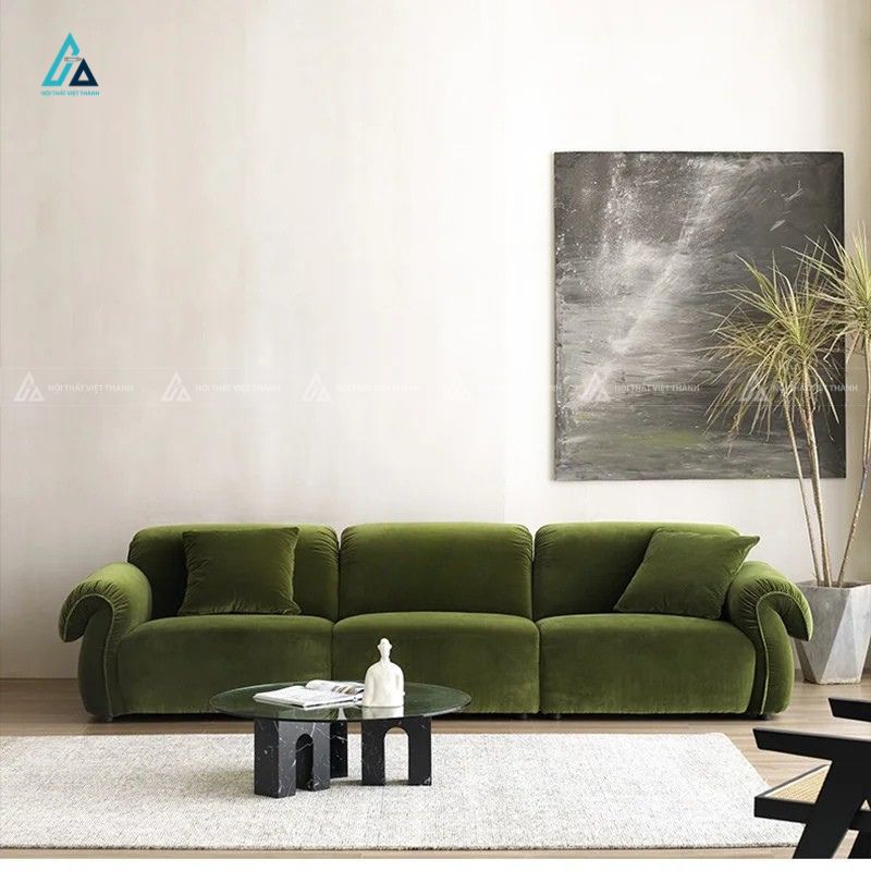 Sofa vải nỉ nhung cao cấp thiết kế bo cong êm ái 5