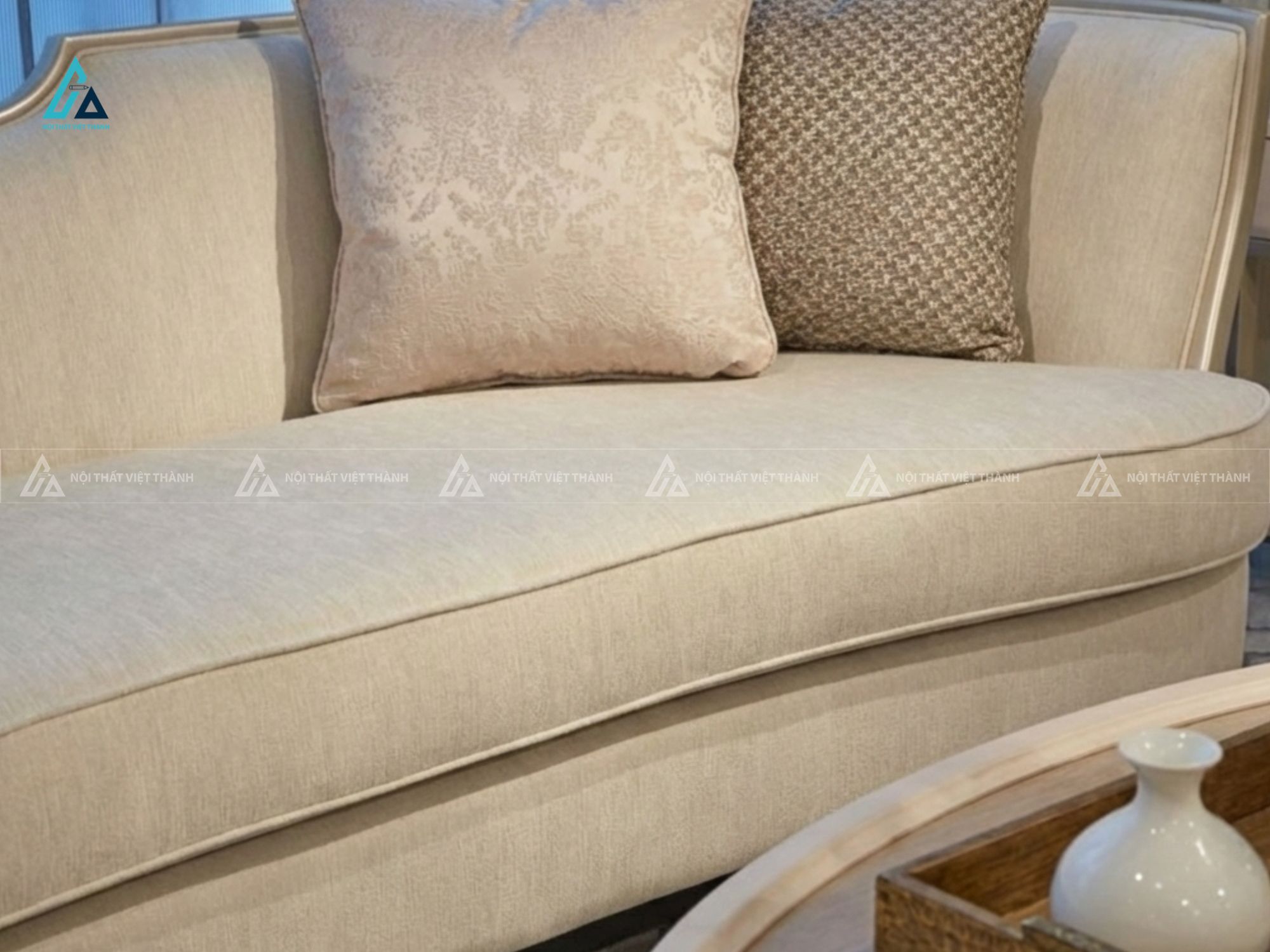 Bộ ghế sofa vải nỉ tân cổ điển sang trọng cho phòng khách 4