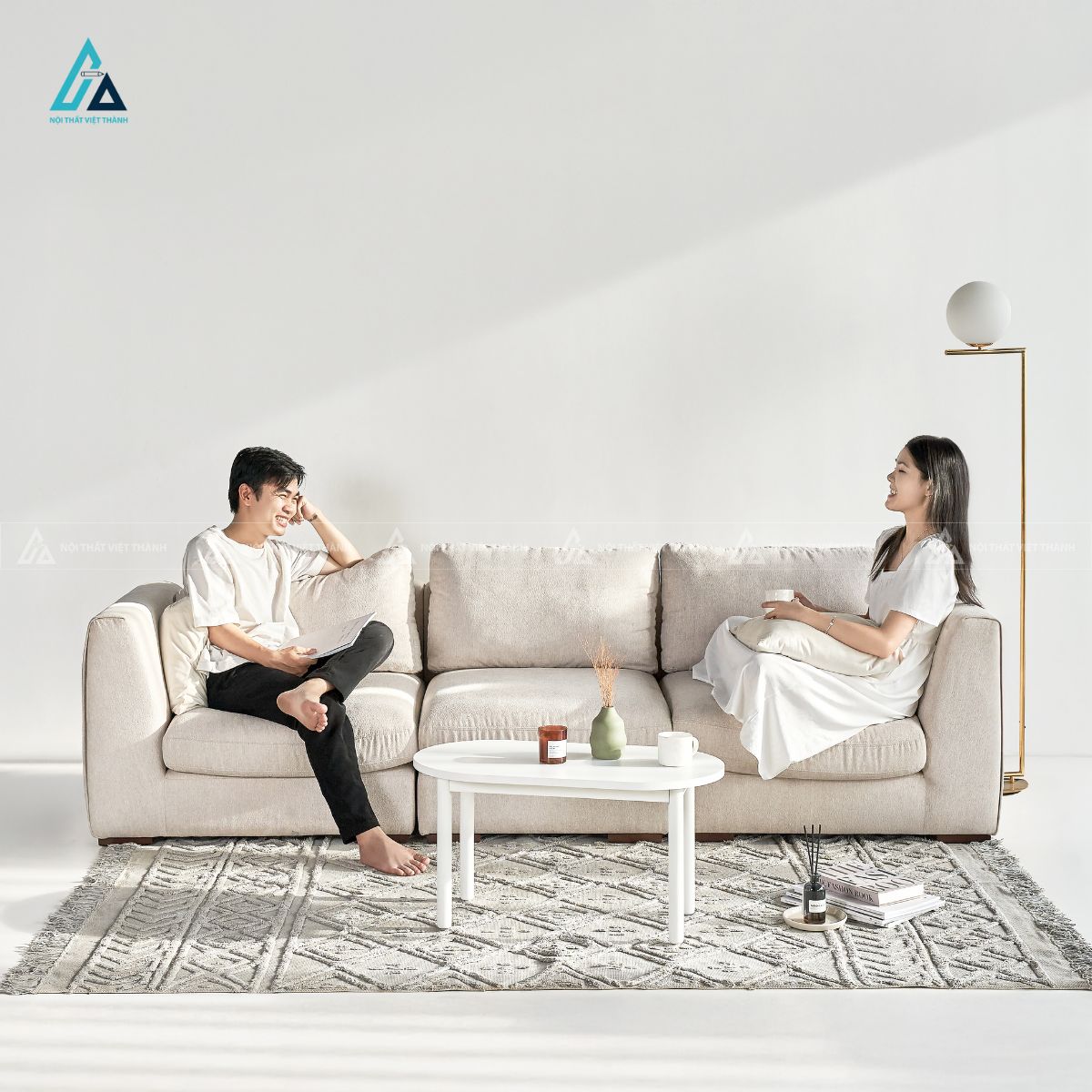 Sofa băng vải nỉ thiết kế khối vuông vức hiện đại sang trọng 5