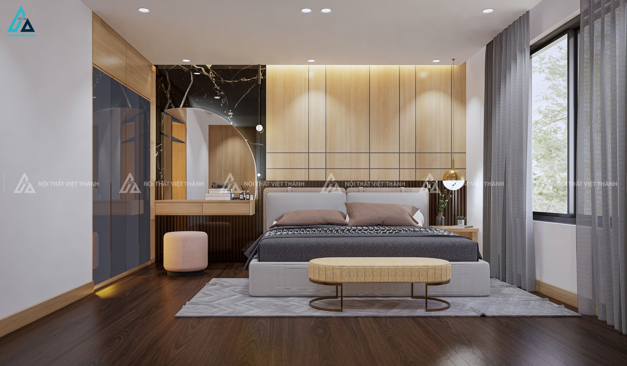 Thi công nội thất phòng ngủ cho nhà phố