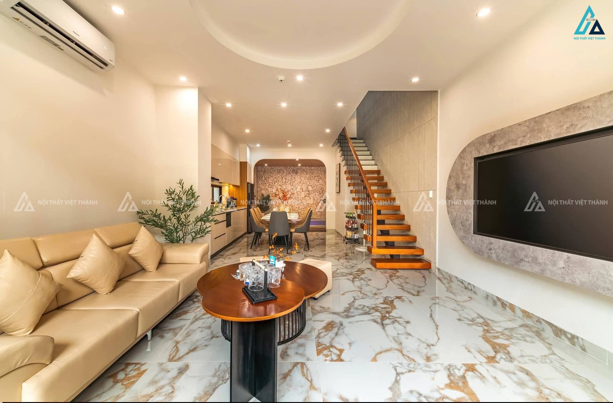 Thi công nội thất nhà phố rộng thoáng